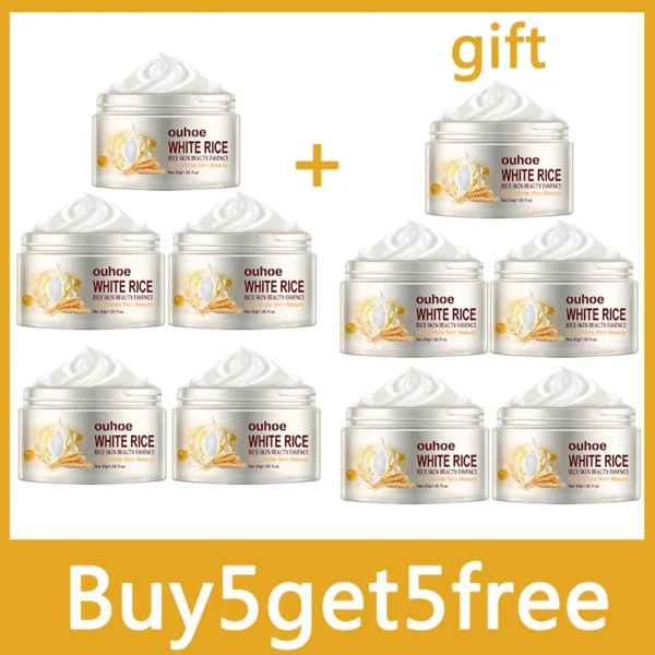Creme facial antirrugas de arroz, tratamento para acne e melasma, pigmentação, clareamento, lifting facial, beleza, hidratante, cosméticos coreanos, 30g - Imagem 8