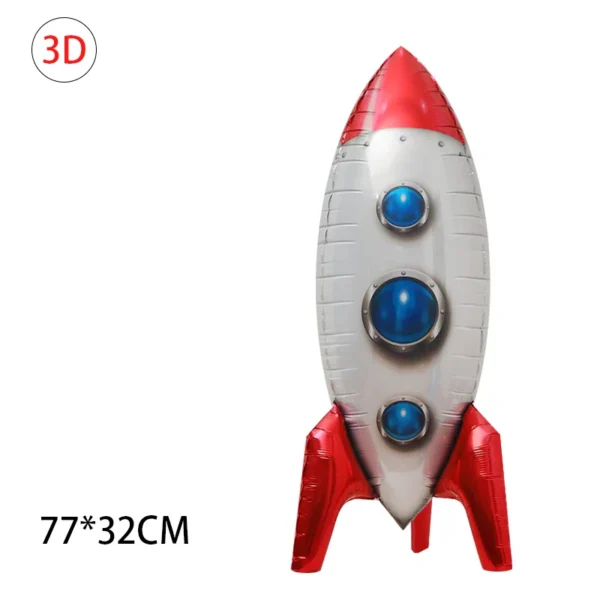 1Pcs Grande Foil Foil Balão Espaço Exploração Tema Inflável Decoração Brinquedos para Meninos Festa de Aniversário Foguete Asa - Imagem 17