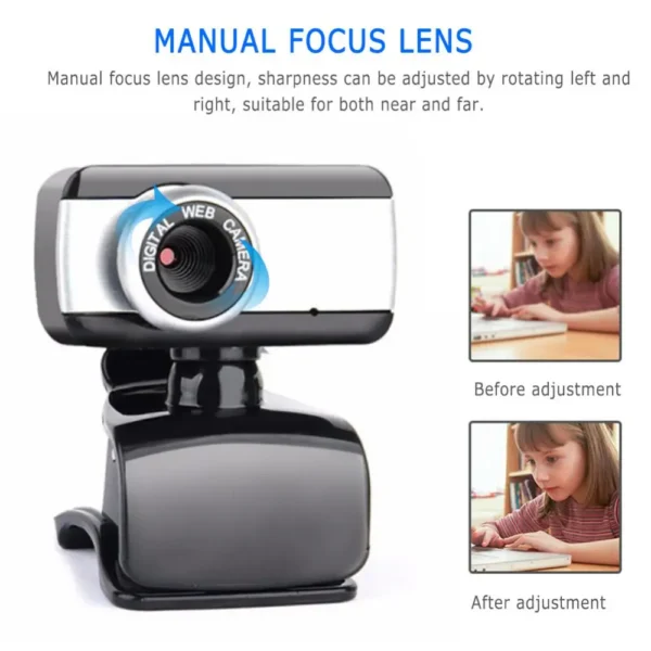 Webcam Computador Portátil, USB 2.0, Câmeras de Vídeo com Microfone, Câmera de Rede, Câmera Web Universal, Câmera PC - Imagem 4