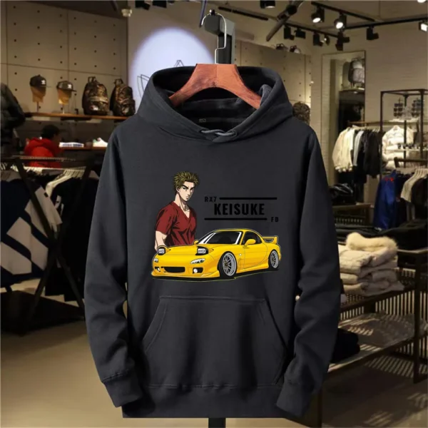 "Initial D" 2024 Moda Masculina Padrão de Corrida da Moda Estampado Roupas Masculinas Camisa Esportiva de Lazer de Inverno Roupas Entusiastas - Imagem 10