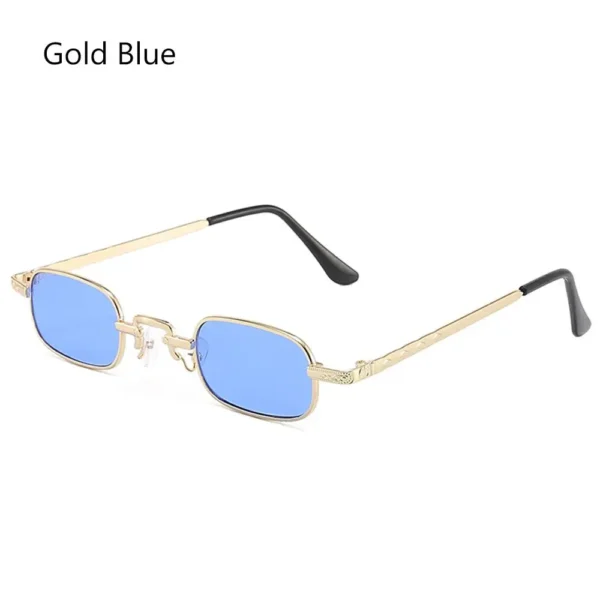 1pc para mulher pequeno retângulo óculos de sol retro metal frame punk vintage viagem máscaras uv400 proteção óculos de sol - Imagem 20