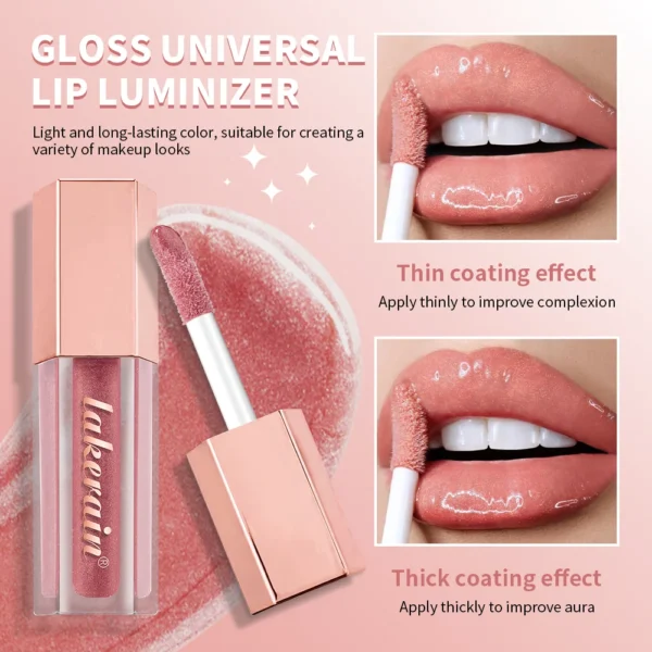 8 Cores Gloss Universal Lip Luminizer Hidratante Leve Brilho Labial Líquido Duradouro Batom Gloss Regula Lábios Pele - Imagem 4