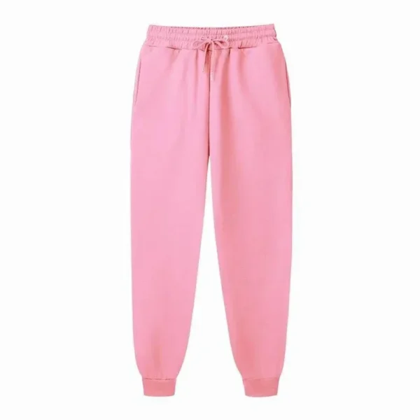 Calças de moletom casuais masculinas, calças esportivas de lã, unissex, moda sólida, calças soltas, streetwear, outono, inverno, calças de corrida, fitness - Imagem 13