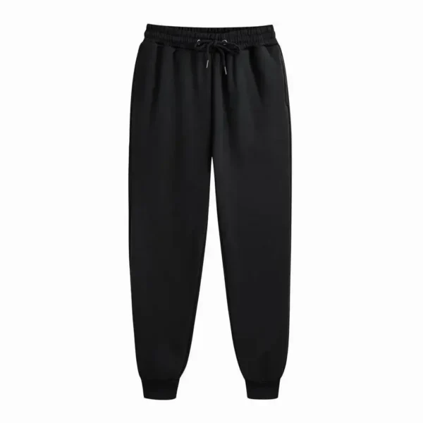 Calças de moletom casuais masculinas, calças esportivas de lã, unissex, moda sólida, calças soltas, streetwear, outono, inverno, calças de corrida, fitness - Imagem 4