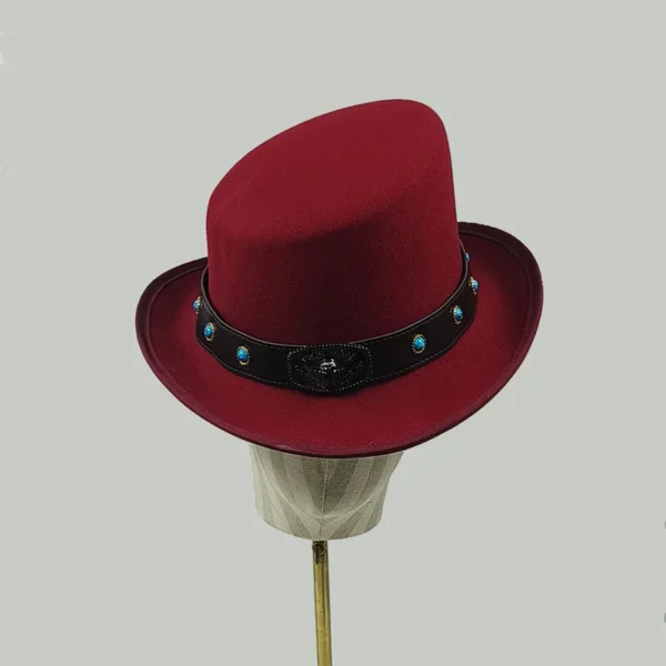Chapéu alto inclinado masculino, chapéu de mágico preto monocromático, sombrero cavalheiro, festa curl britânica, personalidade, novo, 60cm - Imagem 25