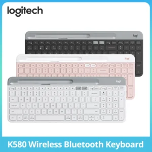 Logitech-k580 teclado sem fio portátil, luz fina, multi-dispositivo, para pc, tablet, laptop, ipad, computador de escritório