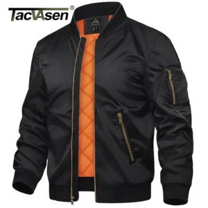 TACVASEN-Jaquetas bombardeiras acolchoadas para homens, jaqueta piloto, moda casual de beisebol, streetwear varsity, casaco retrô, inverno