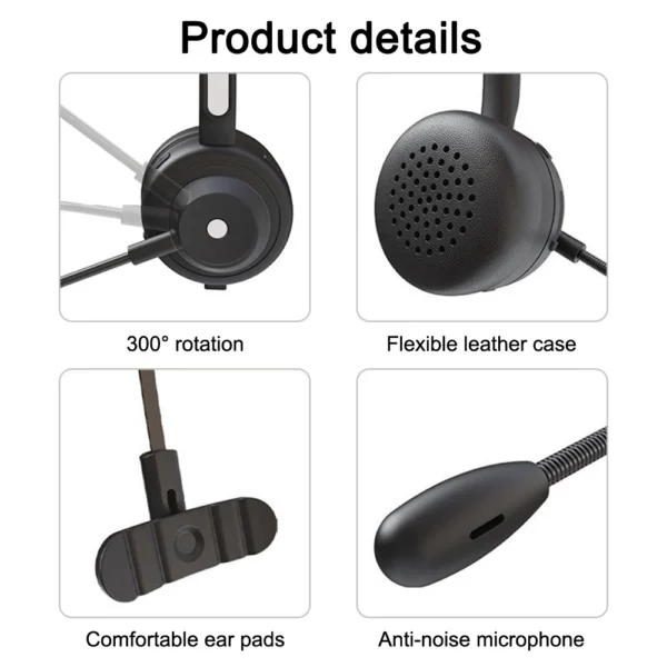 Bluetooth 5.1 Headset Wireless Truck Driver Headphones Hands-Free Call Headset With Mic Noise Cancelling For Call Center Office - Imagem 4