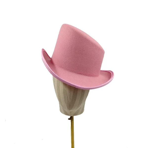Chapéu alto inclinado masculino, chapéu de mágico preto monocromático, sombrero cavalheiro, festa curl britânica, personalidade, novo, 60cm - Imagem 20