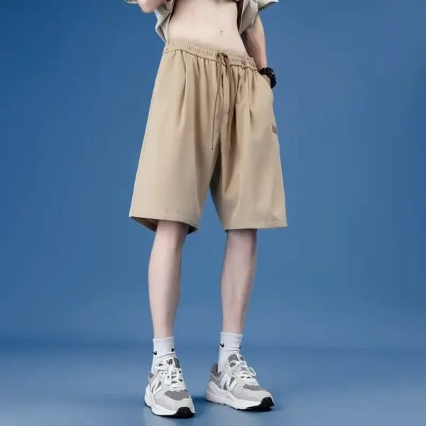 Shorts de trabalho, vários bolsos masculinos, shorts médios, calças curtas largas e finas de verão - Imagem 7