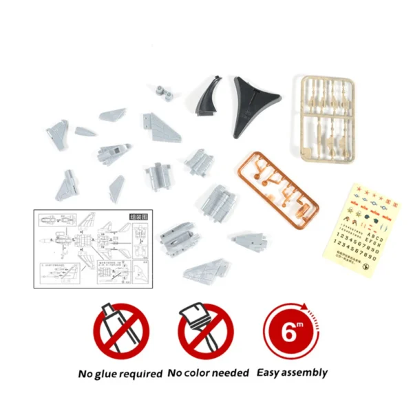 Mini modelo de montagem de avião, ornamento militar lutador, JH-7, SU-33, J-11, SU-47, KJ-2000, WZ-9, SA-52B, WZ-10,,, 8 estilos - Imagem 4