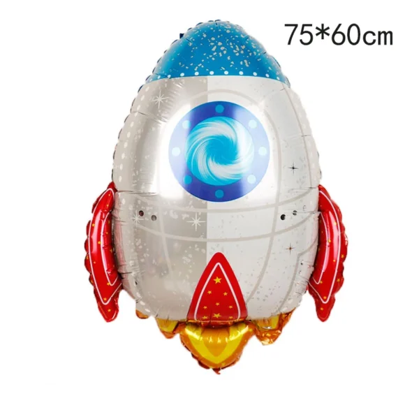 1Pcs Grande Foil Foil Balão Espaço Exploração Tema Inflável Decoração Brinquedos para Meninos Festa de Aniversário Foguete Asa - Imagem 29