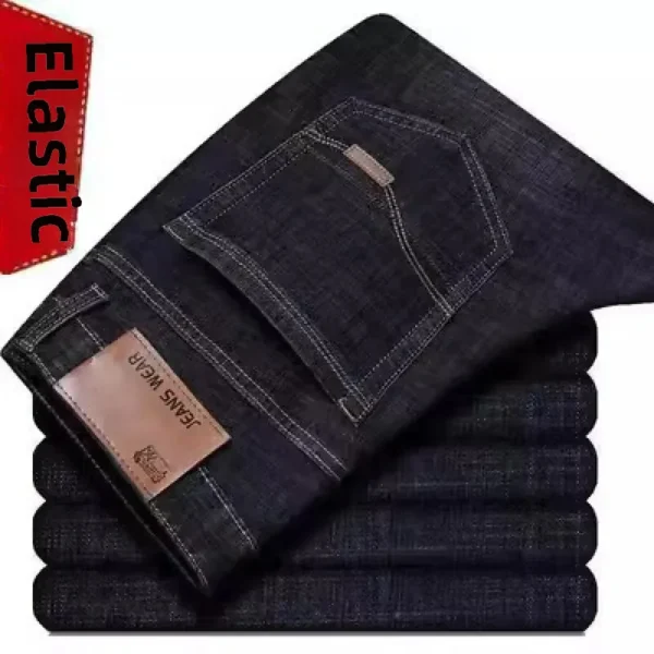 Calça Jeans Masculina Versátil e Durável, Calça de Moletom Plus Size Solta e Moderna, Moda Primavera Verão, Calça Slim Fit Elástica para Homens - Imagem 2