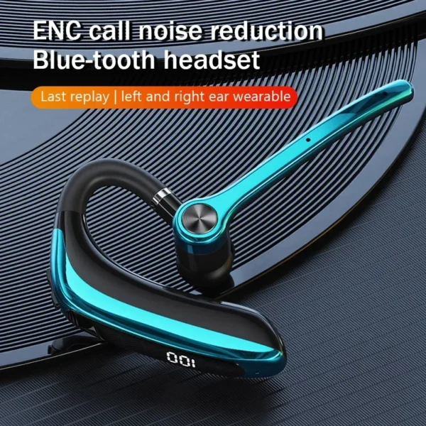EARDECO-fone de ouvido único sem fio com microfone, fone de ouvido bluetooth, auscultador com cancelamento de ruído