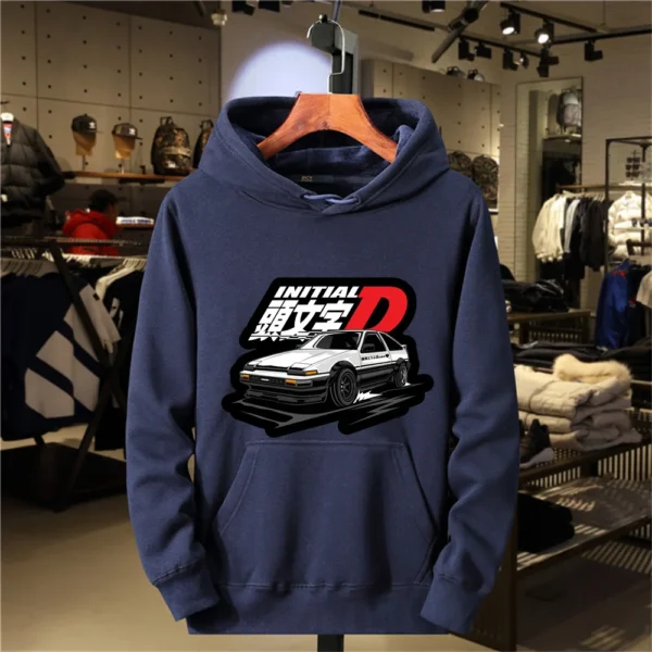 "Initial D" 2024 Moda Masculina Padrão de Corrida da Moda Estampado Roupas Masculinas Camisa Esportiva de Lazer de Inverno Roupas Entusiastas - Imagem 6