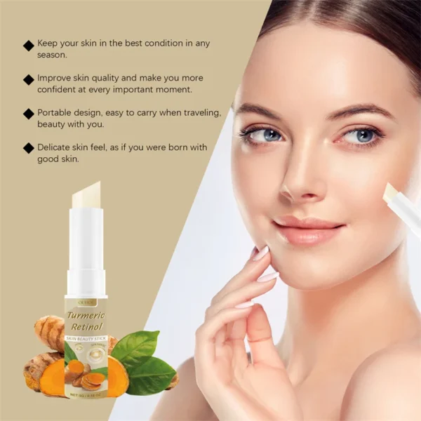 Cúrcuma Retinol Beauty Stick Creme Facial Clareador Melanina Hidratante Lifting de Rugas Rejuvenescedor Clareamento da Pele Cosméticos Coreanos - Imagem 6