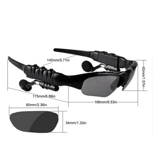 Moda Esportes Estéreo Sem Fio Bluetooth 4.1 Fone de Ouvido Telefone Polarizado Óculos de Sol de Condução Óculos de Olhos de Equitação Fone de Ouvido - Imagem 4
