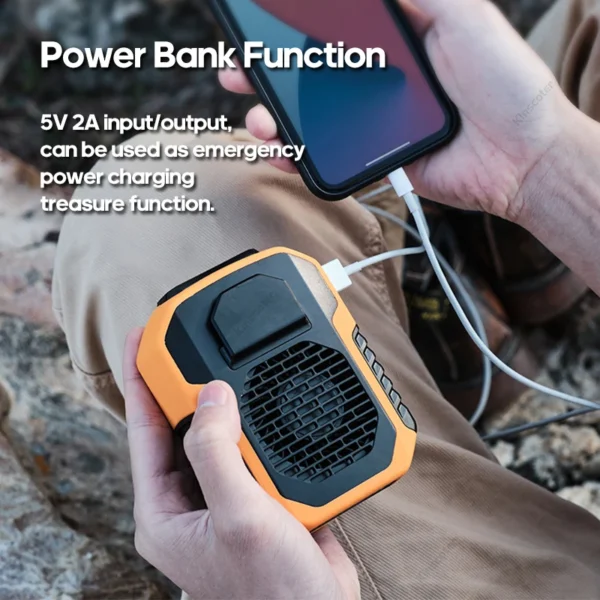 KINSCOTER Ventilador de cintura suspenso para uso externo Ventilador de cintura/pescoço portátil de 6000mAh Ventilador de resfriamento com 3 velocidades Ventilador elétrico silencioso de longa duração - Imagem 3