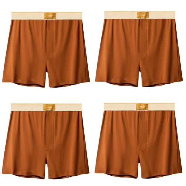 4 pçs masculino seta calças boxers de algodão shorts soltos meados de cintura masculina plus size roupa interior homewear calcinha confortável - Imagem 9