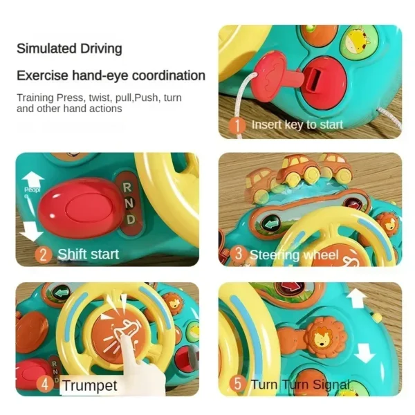 Brinquedo Baby Toy Electric Simulate Driving Car Copilot - Imagem 6