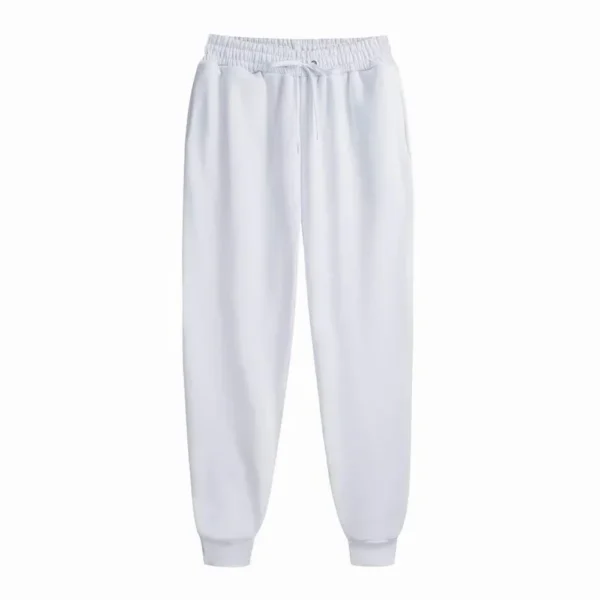 Calças de moletom casuais masculinas, calças esportivas de lã, unissex, moda sólida, calças soltas, streetwear, outono, inverno, calças de corrida, fitness - Imagem 3