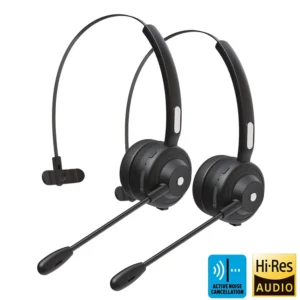 Bluetooth 5.1 Headset Wireless Truck Driver Headphones Hands-Free Call Headset With Mic Noise Cancelling For Call Center Office