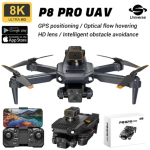 P8 Pro Five Lens Drone, Alta Definição 8K, Fotografia Aérea, Posicionamento GPS, Dobrável, Controle Remoto Brinquedo Voador, Novocor: Carbon-dual cameraCarbon-dual cameraBlack-GPSBlack-dual cameraBlack-BrushlessCarbon-GPSCarbon-BrushlessWarning/Disclaimer⚠️For recreation use only. I