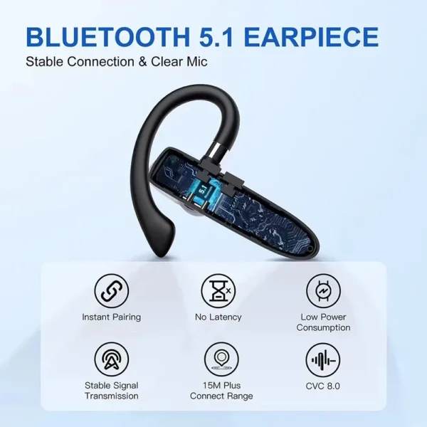 Fones de ouvido sem fio com microphon bluetooth fone de ouvido escritório fone de ouvido fone de ouvido com microfono negócios auriculares - Imagem 2