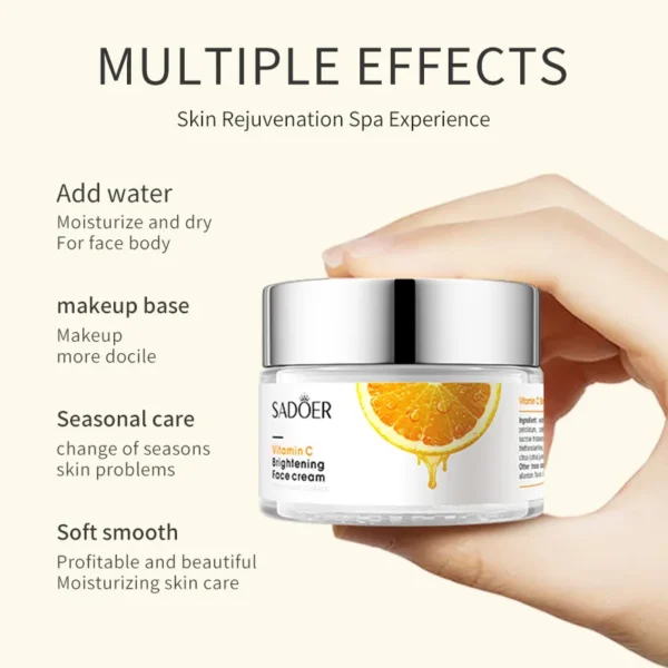 Vitamina C Creme Facial Refrescante Hidratante Antienvelhecimento Clareador de Pele Hidratante Cremes Diurnos VC Creme Facial Beleza Cuidados Faciais - Imagem 5