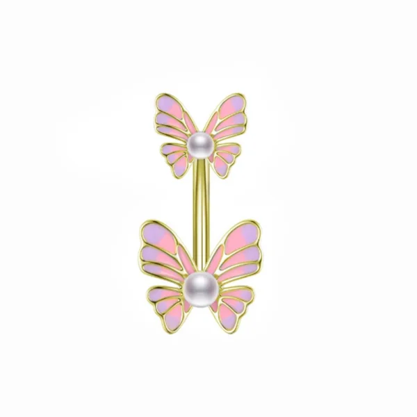 1pc Aço Inoxidável Azul Umbigo Anel Umbigo Tragu Piercing Barbell Coração Borboleta Corpo Jóias Punk Acessórios para Mulheres - Imagem 24