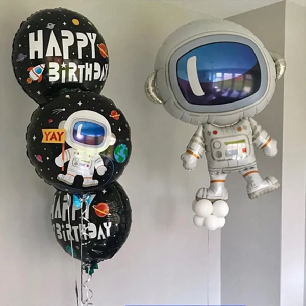 1Pcs Grande Foil Foil Balão Espaço Exploração Tema Inflável Decoração Brinquedos para Meninos Festa de Aniversário Foguete Asa - Imagem 2