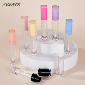 Tubo Vazio de Brilho Labial, Recipientes De Batom Líquido Elegante Plástico DIY, Redondo Lipgloss Lip Balm Garrafa, 8ml, 1Pc