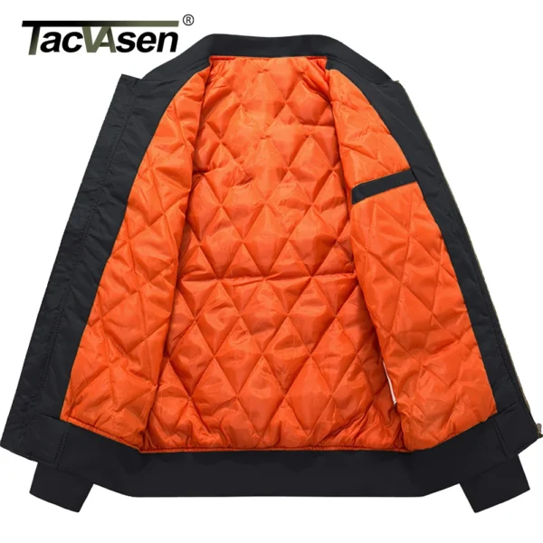 TACVASEN-Jaquetas bombardeiras acolchoadas para homens, jaqueta piloto, moda casual de beisebol, streetwear varsity, casaco retrô, inverno - Imagem 6