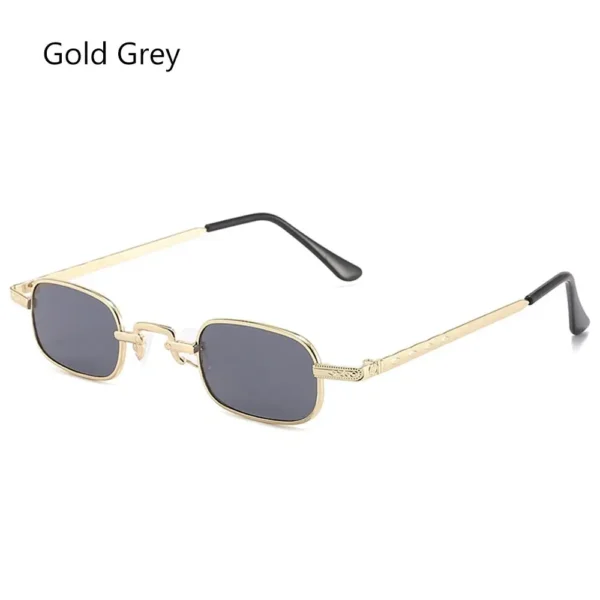 1pc para mulher pequeno retângulo óculos de sol retro metal frame punk vintage viagem máscaras uv400 proteção óculos de sol - Imagem 19