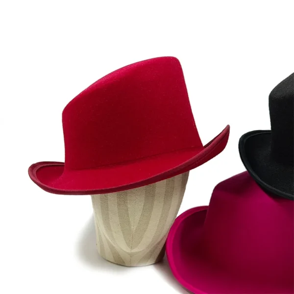 Chapéu alto inclinado masculino, chapéu de mágico preto monocromático, sombrero cavalheiro, festa curl britânica, personalidade, novo, 60cm - Imagem 5