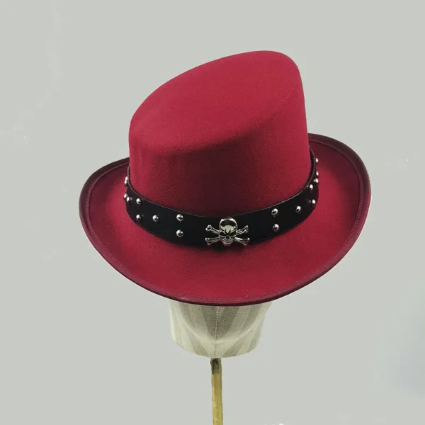 Chapéu alto inclinado masculino, chapéu de mágico preto monocromático, sombrero cavalheiro, festa curl britânica, personalidade, novo, 60cm - Imagem 29