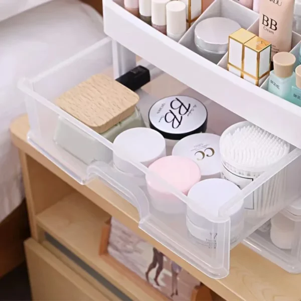 Caixa de armazenamento de cosméticos transparente, organizador de maquiagem e joias, à prova d'água, armazenamento de cosméticos, ótimo para banheiro, quarto, bancada - Imagem 6