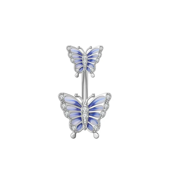 1pc Aço Inoxidável Azul Umbigo Anel Umbigo Tragu Piercing Barbell Coração Borboleta Corpo Jóias Punk Acessórios para Mulheres - Imagem 23
