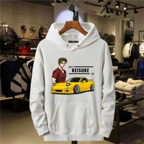 "Initial D" 2024 Moda Masculina Padrão de Corrida da Moda Estampado Roupas Masculinas Camisa Esportiva de Lazer de Inverno Roupas Entusiastas - Imagem 8