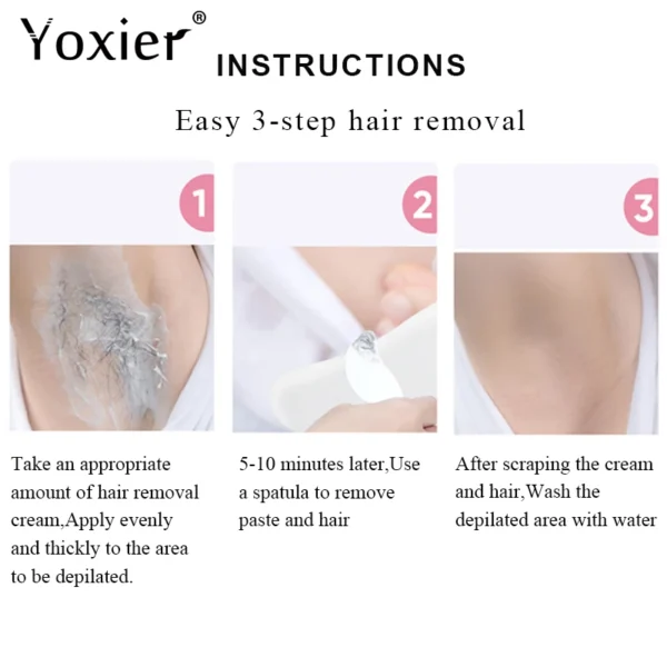 3 peças de creme de remoção de pelos indolor para homens e mulheres, eficaz para lábios, axilas, biquíni privado, remoção de pelos corporais, beleza, reparo, cuidados com a pele - Imagem 6