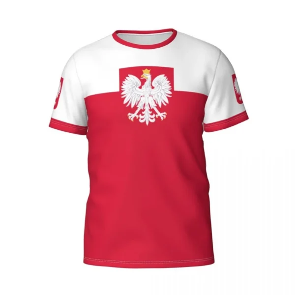 Nome personalizado número bandeira da Polônia emblema polonês 3D camisetas para homens mulheres camisetas camisa equipe futebol fãs presente camiseta - Imagem 3