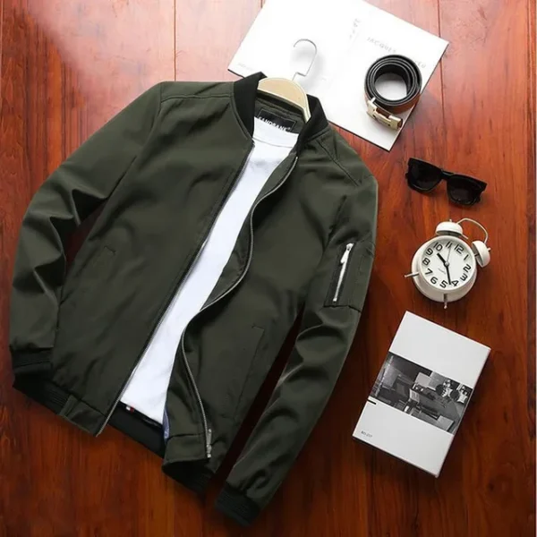 Moda Nova Jaqueta Masculina Moda Casual Slim Jaqueta Masculina Sportswear Jaqueta Bomber Jaquetas Masculinas Homens e Casacos Plus Size S-4XL - Imagem 6