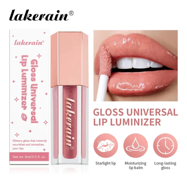 8 Cores Gloss Universal Lip Luminizer Hidratante Leve Brilho Labial Líquido Duradouro Batom Gloss Regula Lábios Pele - Imagem 3