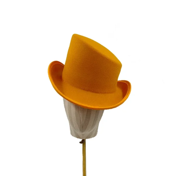 Chapéu alto inclinado masculino, chapéu de mágico preto monocromático, sombrero cavalheiro, festa curl britânica, personalidade, novo, 60cm - Imagem 36