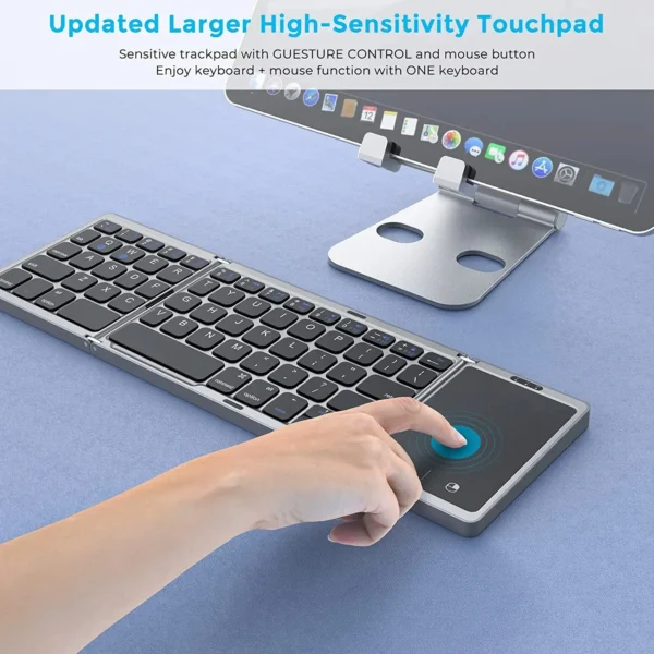 Teclado Bluetooth sem fio dobrável com Touchpad, teclado portátil para Smartphone, Android, IOS, Mac, Windows, Novo - Imagem 4