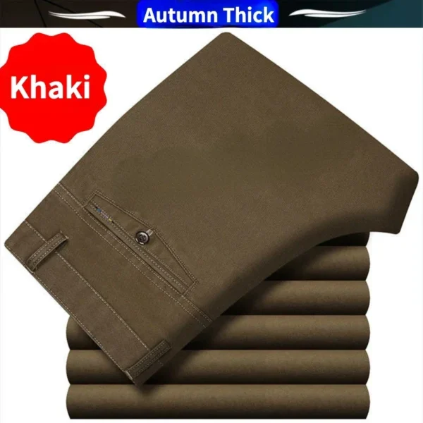 100% Algodão Verão Fino Terno Calças Masculinas Casual Outono Grosso Clássico Negócios Moda Calças Elásticas Roupas Masculinas de Marca KOACUS - Imagem 8