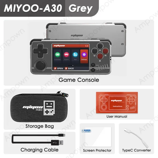 MIYOO A30 Handheld Game Console, Emulador Retro, Video Console, Motor de Vibração, Presentes Jogador, 2.8 "Tela IPS, Sistema Linux, 2.4G, WiFi - Imagem 10
