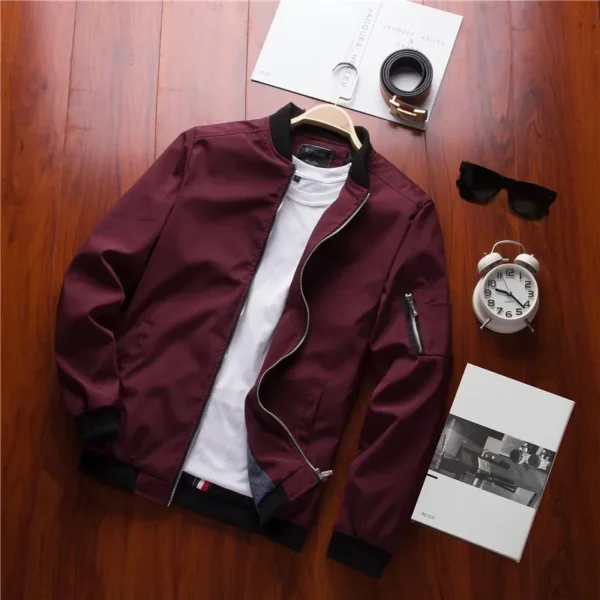 Moda Nova Jaqueta Masculina Moda Casual Slim Jaqueta Masculina Sportswear Jaqueta Bomber Jaquetas Masculinas Homens e Casacos Plus Size S-4XL - Imagem 2