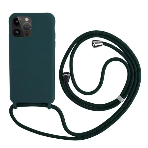 Capa de telefone com cordão de silicone macio em TPU, iPhone 16, 15, 14 Plus, 13, 12, Mini, 11 Pro, XS, Max, XR, X - Imagem 11