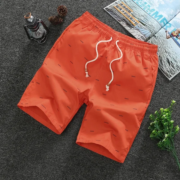 Verão Masculino Fishbone Print shorts calças Algodão Solto Casual Moda Praia pantalones cortos Joggers Streetwear short homme - Imagem 6